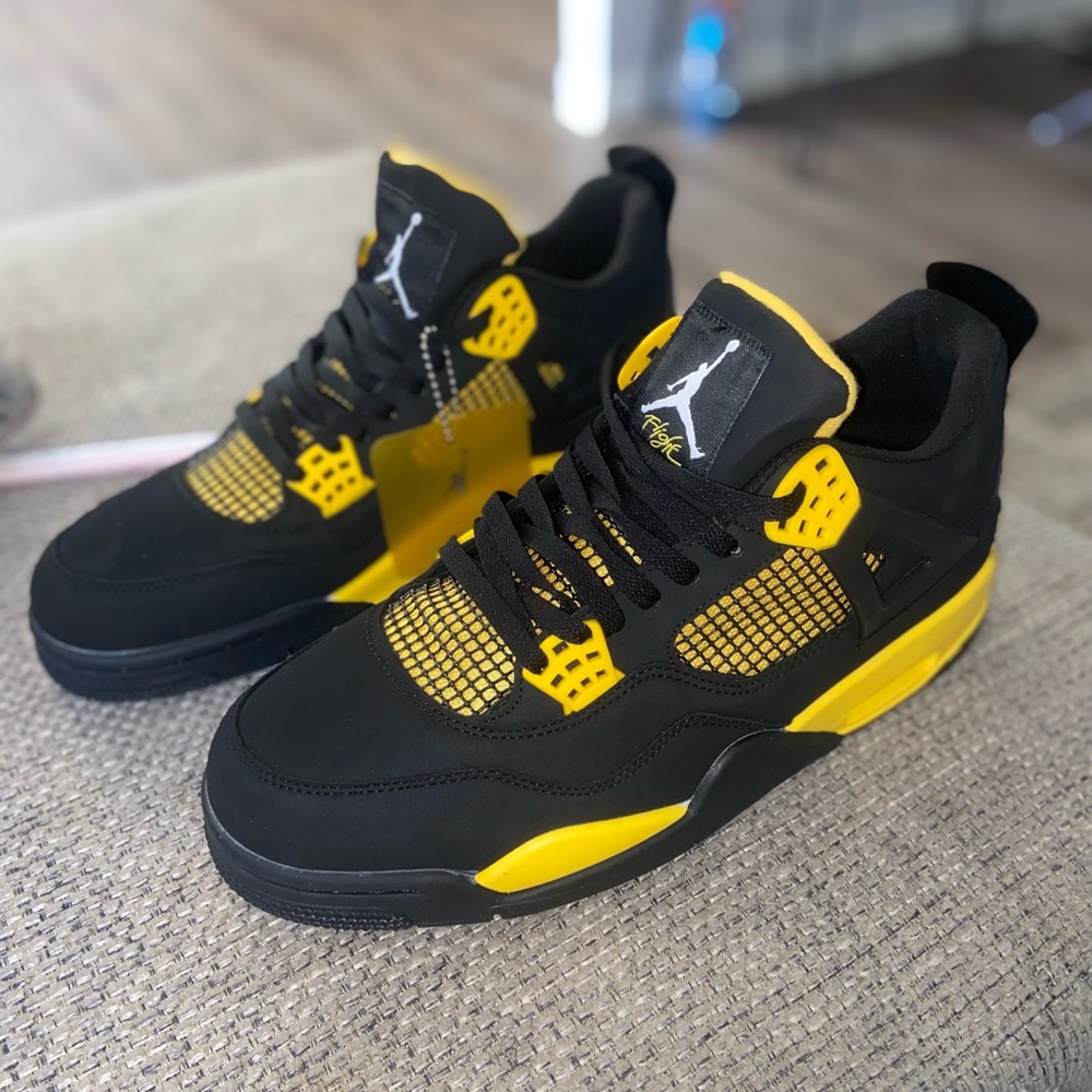 Black and Yellow Athletic Sneakers Jordan’s;